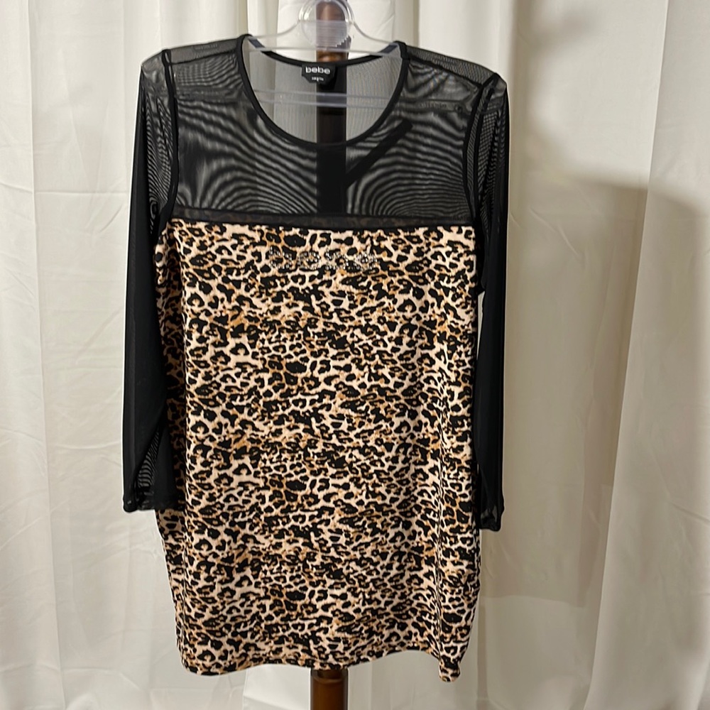 BEBE AMAZING LEOPARD DRESS RHINESTONES 1X
